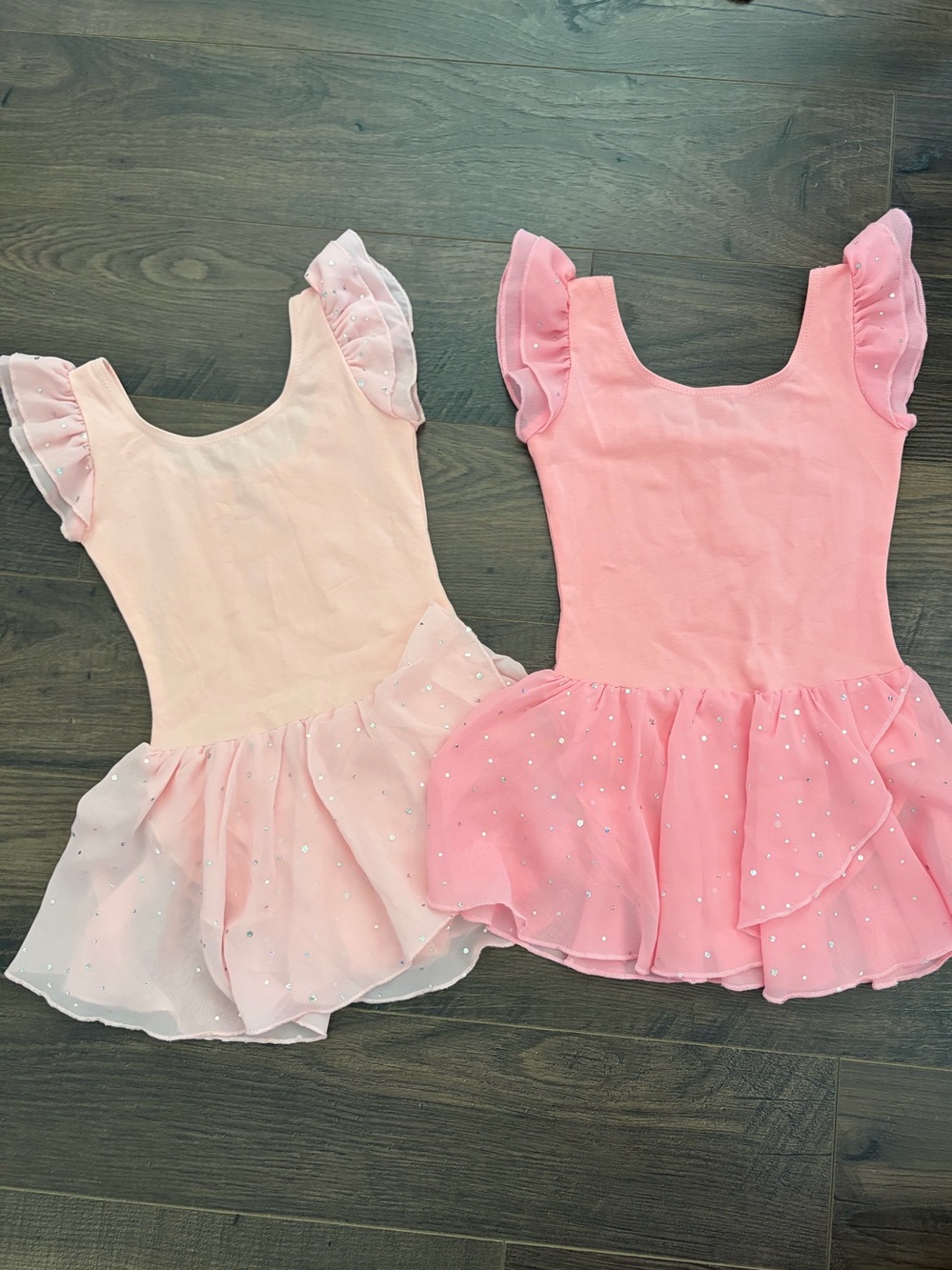 Girls Pink Ballet Tutu Dress with Flutter Sleeves